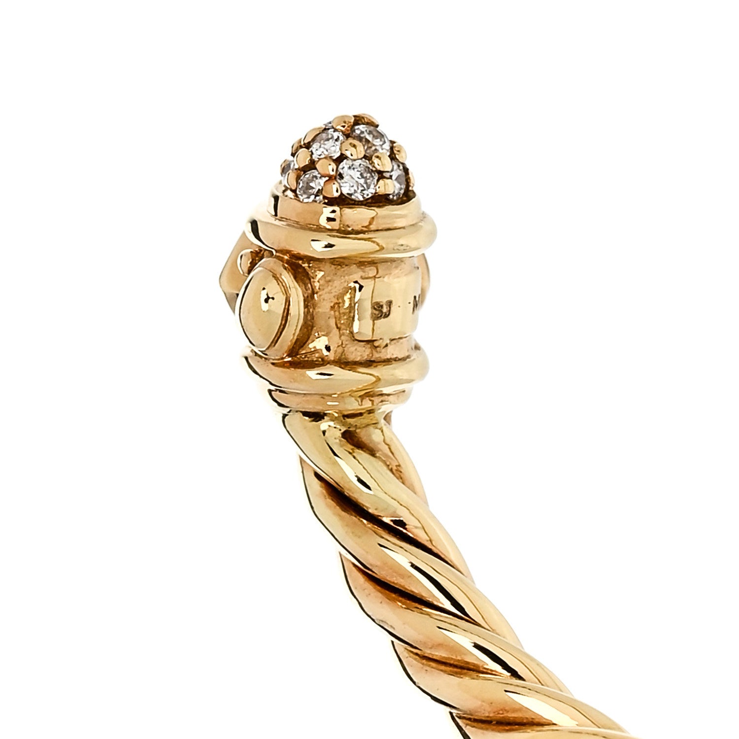 David Yurman 18K Yellow Gold Diamond Renaissance Ring 52 6 5 of 5