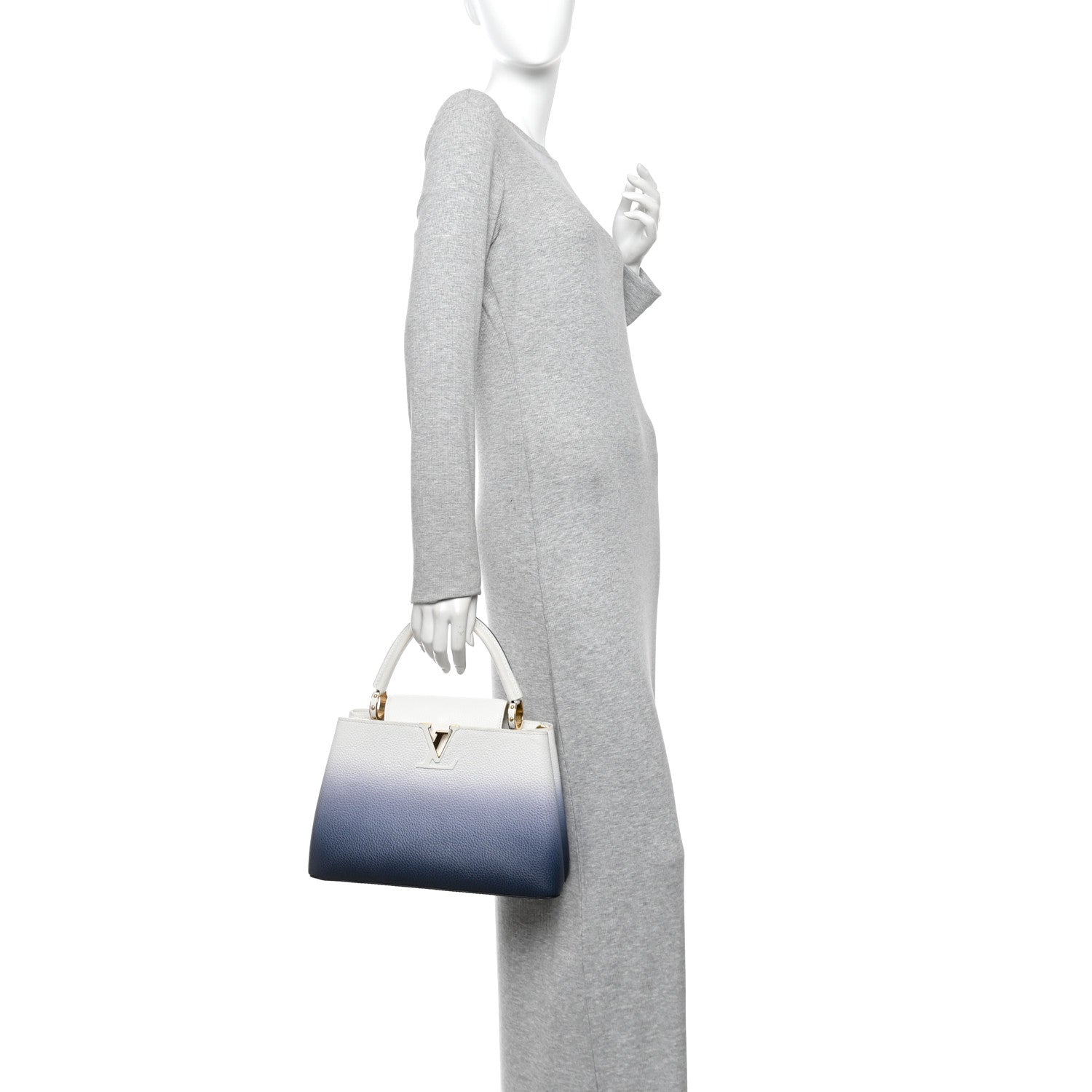 Louis Vuitton Taurillon Capucines PM Blue Marine 2 of 9