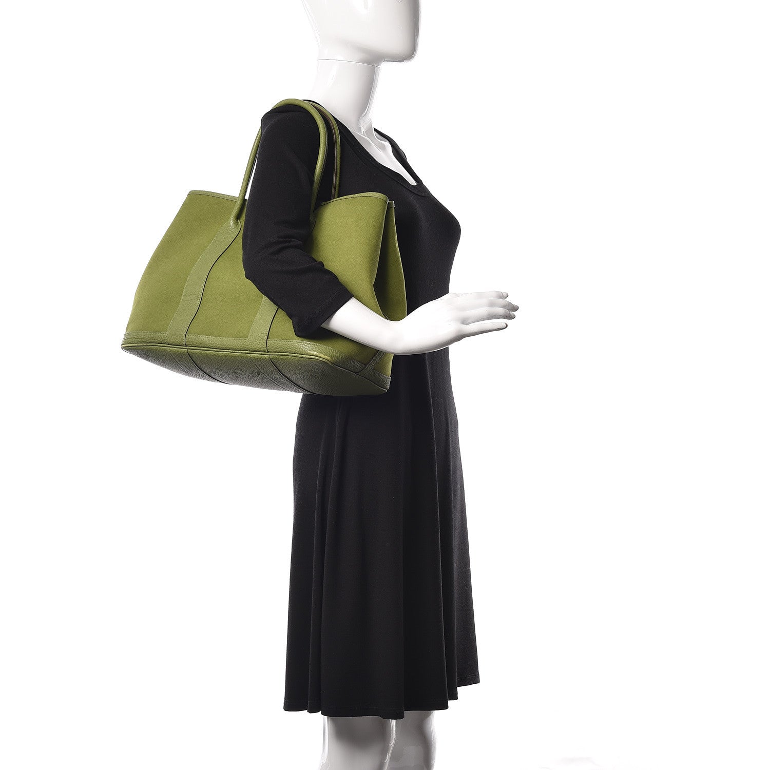 Hermes Toile Buffle Gala Garden Party 36 MM Tote Vert Anis 2 of 16