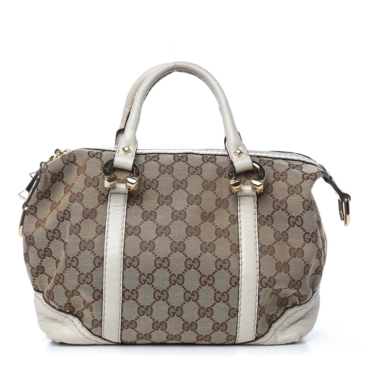 Gucci Monogram Equestrian Horseshoe Bowler White 1 of 19