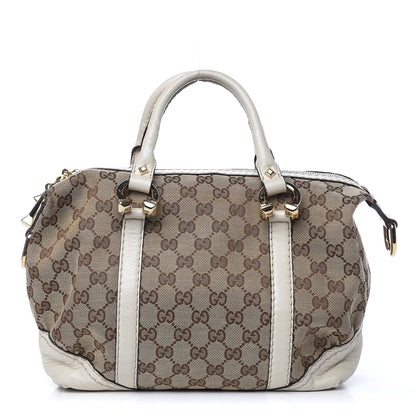 Gucci Monogram Equestrian Horseshoe Bowler White 1 of 19