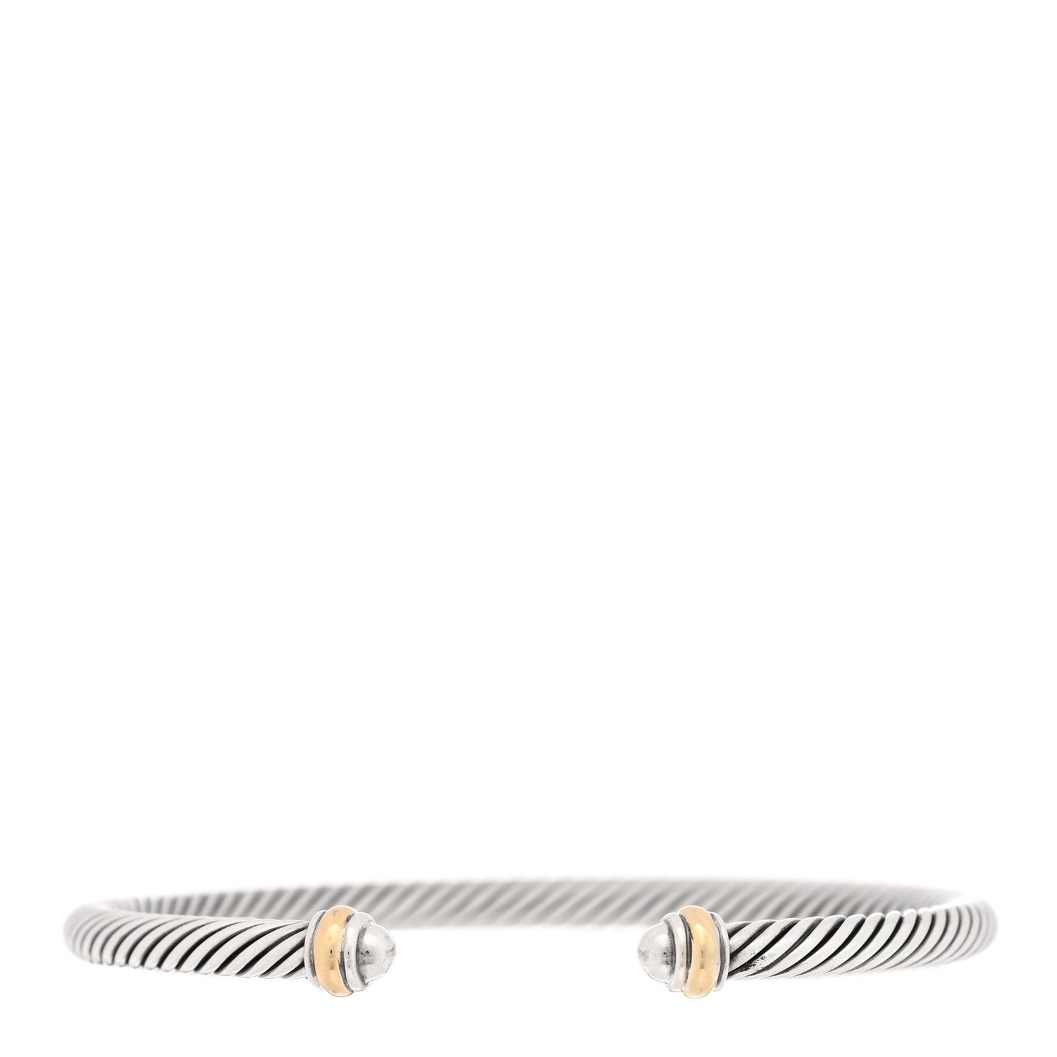 David Yurman Sterling Silver 18K Yellow Gold 4mm Cable Classics Bracelet 1 of 3