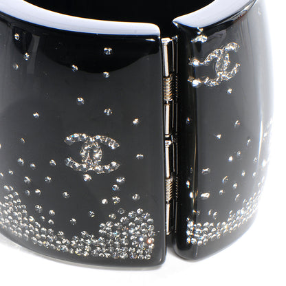Chanel Resin Crystal CC Cuff Black 6 of 7