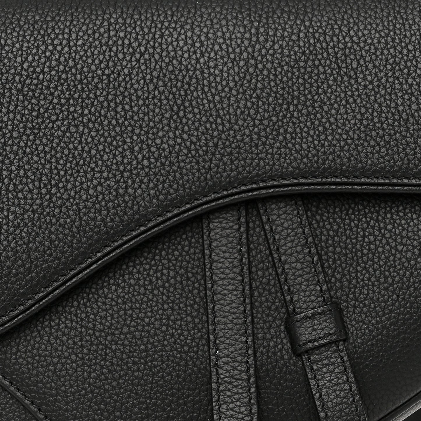 Grained Calfskin Mens Saddle Bag Black
