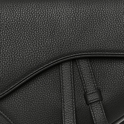 Christian Dior Grained Calfskin Mens Saddle Bag Black 7 of 10
