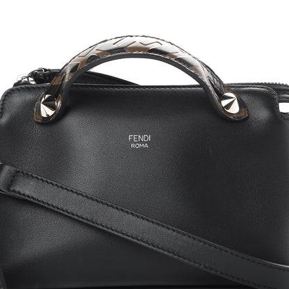Fendi Vitello Dolce Bi-Color FF 1974 Embossed Mini By The Way Boston Bag Black Maya 8 of 11