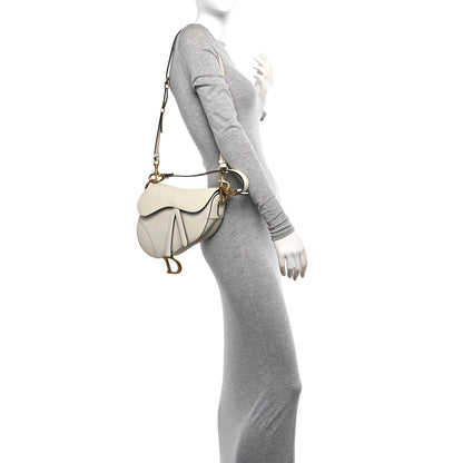 Christian Dior Grained Calfskin Saddle Bag With Strap Latte 2 of 11