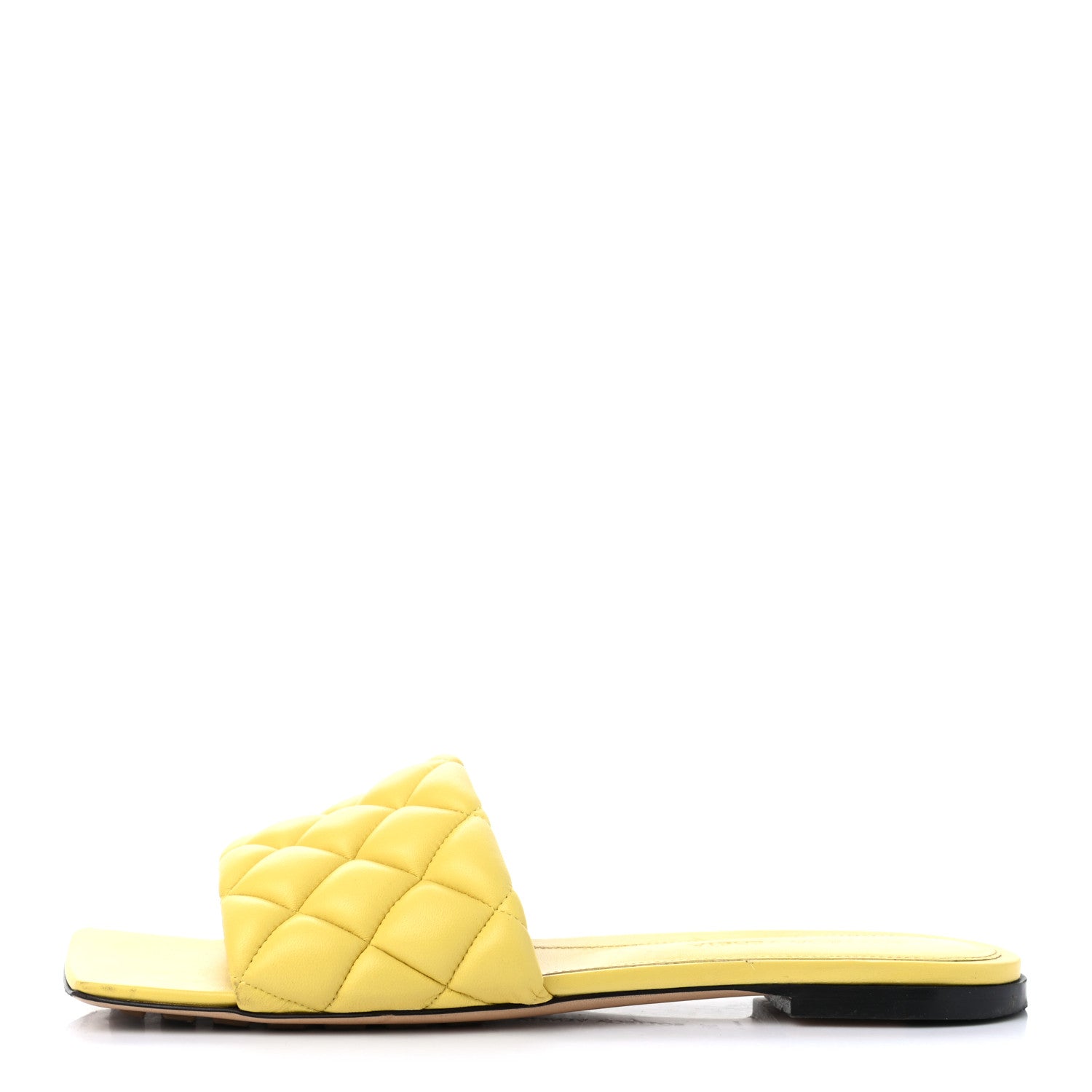 Bottega Veneta Nappa Matelasse Padded Flat Sandals 38 Lemon 1 of 9
