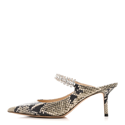 Jimmy Choo Snakeskin Embossed Crystal Bing 65 Pumps 38 Roccia 1 of 9