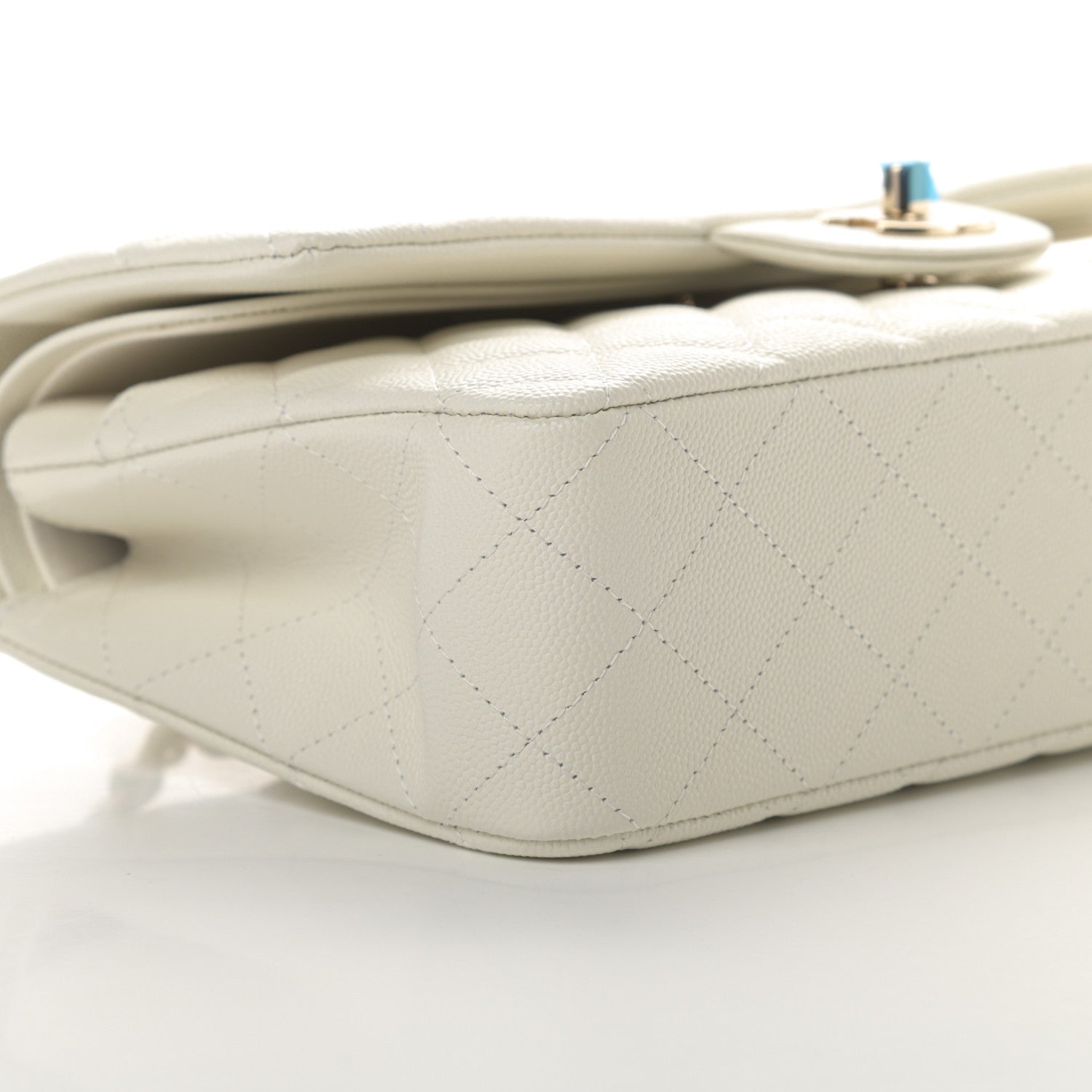 Chanel Caviar Quilted Medium Double Flap White 9 of 11