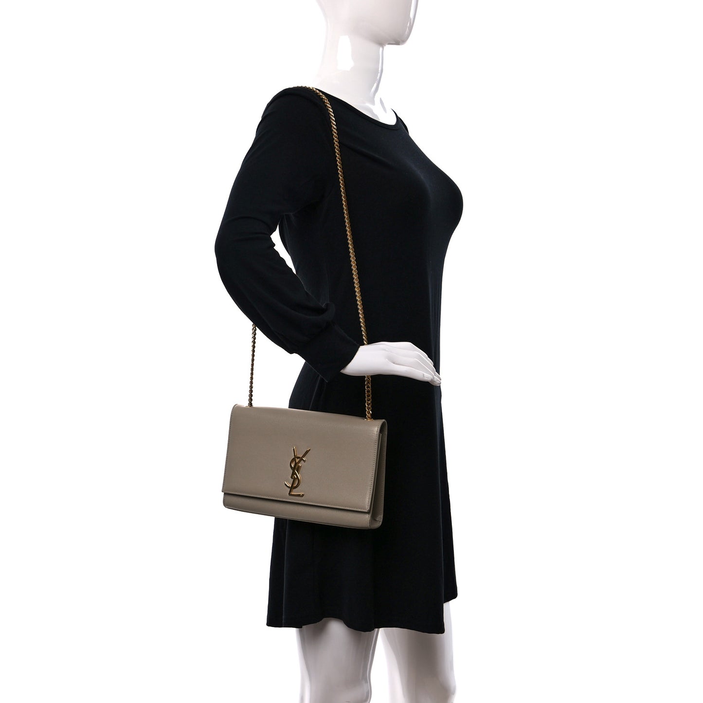 Grain De Poudre Medium Monogram Kate Satchel Dark Beige