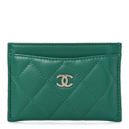 Chanel Lambskin Quilted Card Holder Green 1 of 13