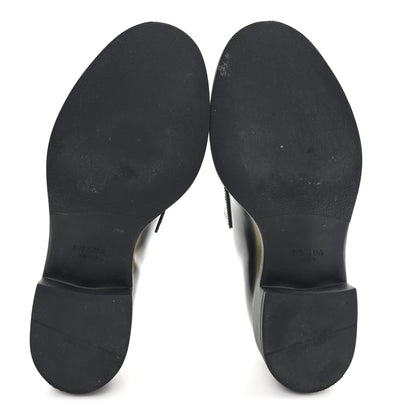 Prada Spazzolato Sfumato Metal Triangle Logo 50mm Loafers 36 Black Platino 6 of 10