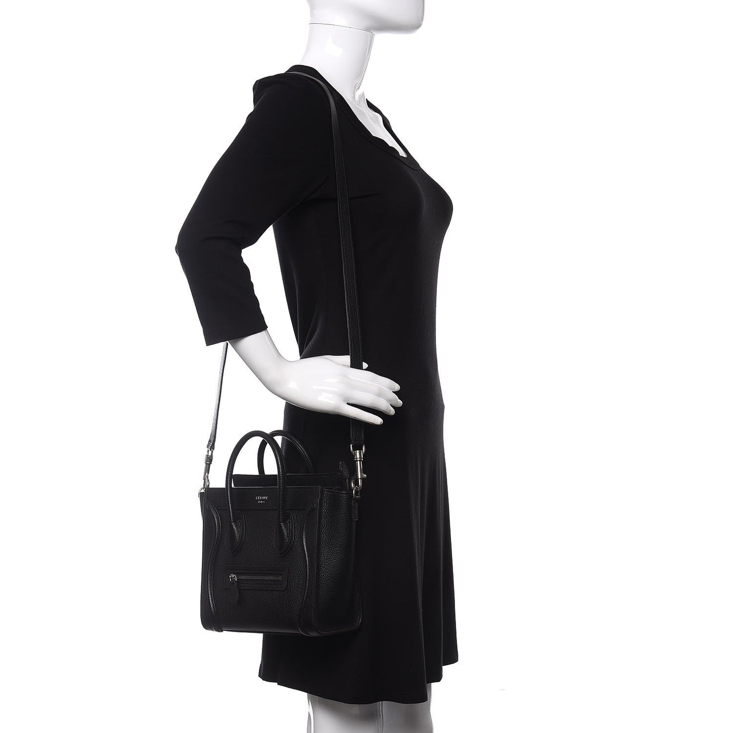 Drummed Calfskin Nano Luggage Black