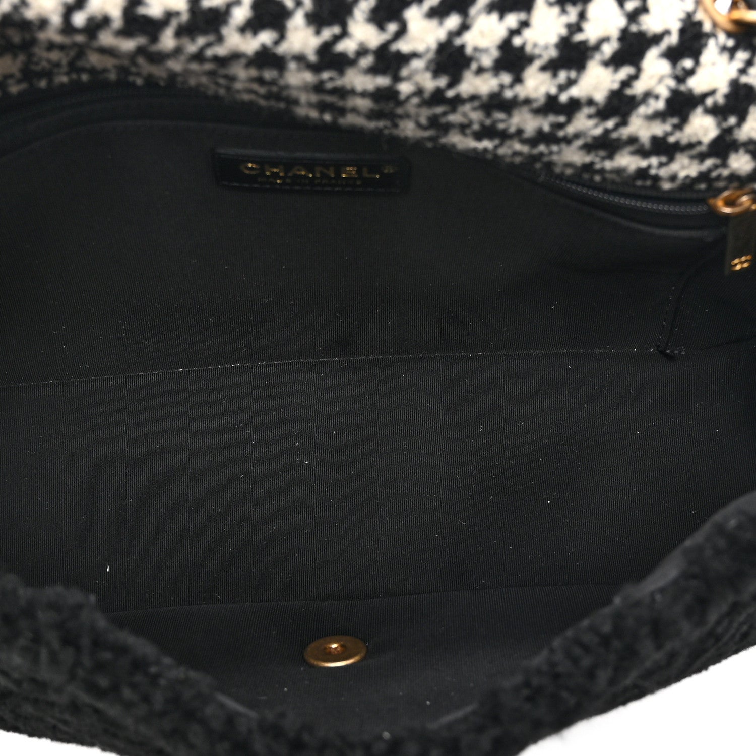 Chanel Shearling Tweed Jumbo Single Flap Black White 5 of 11