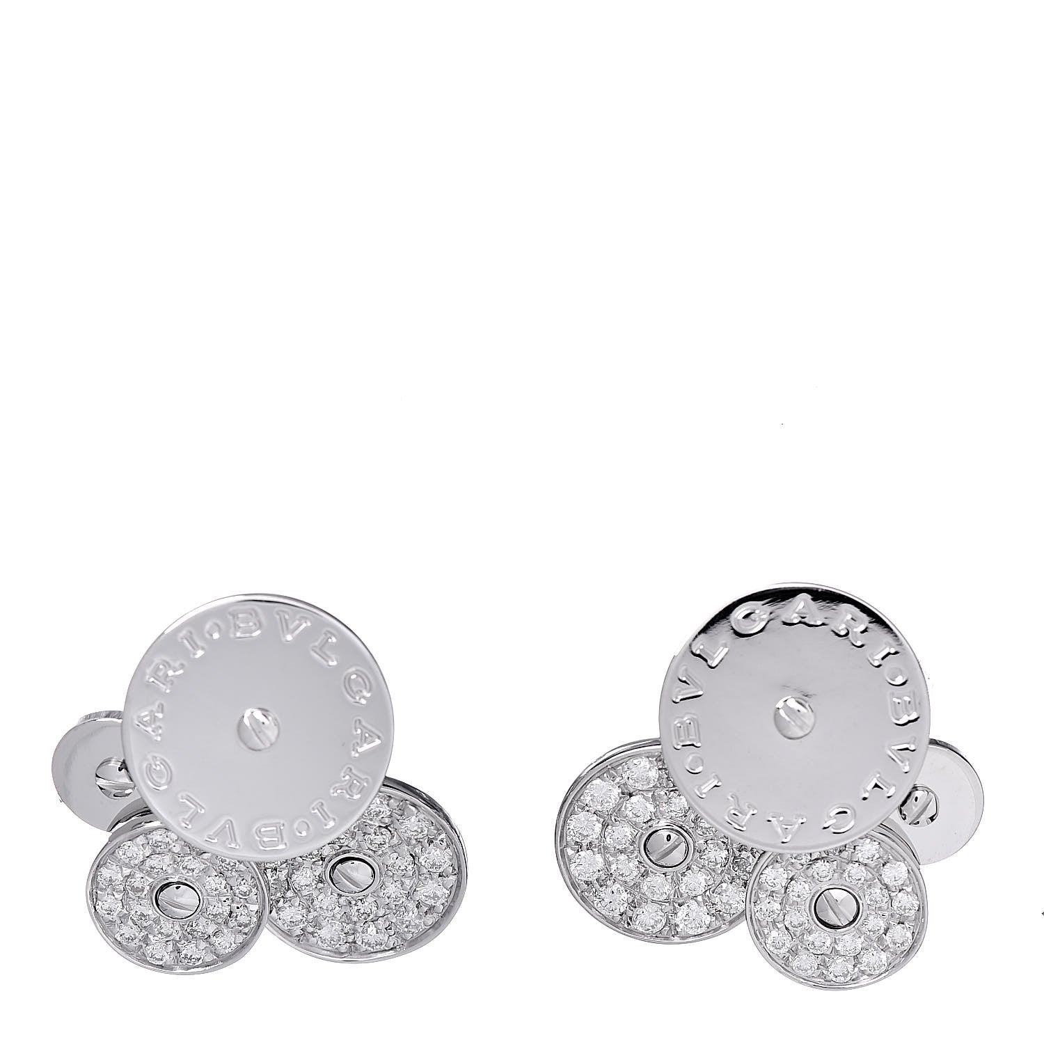 Bulgari 18K White Gold Diamond Cicladi Earrings 1 of 3