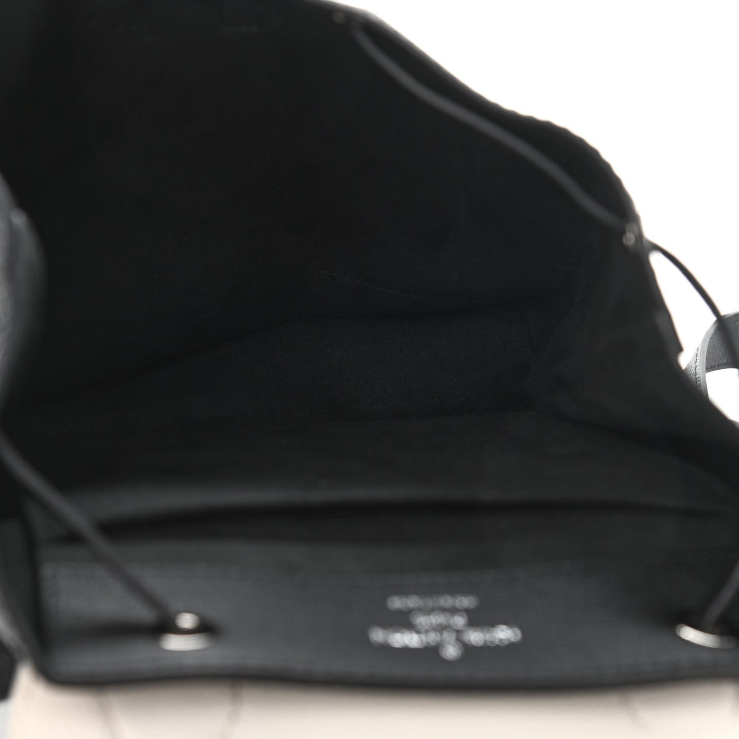 Calfskin Mechanical Flowers Lockme Backpack Black White