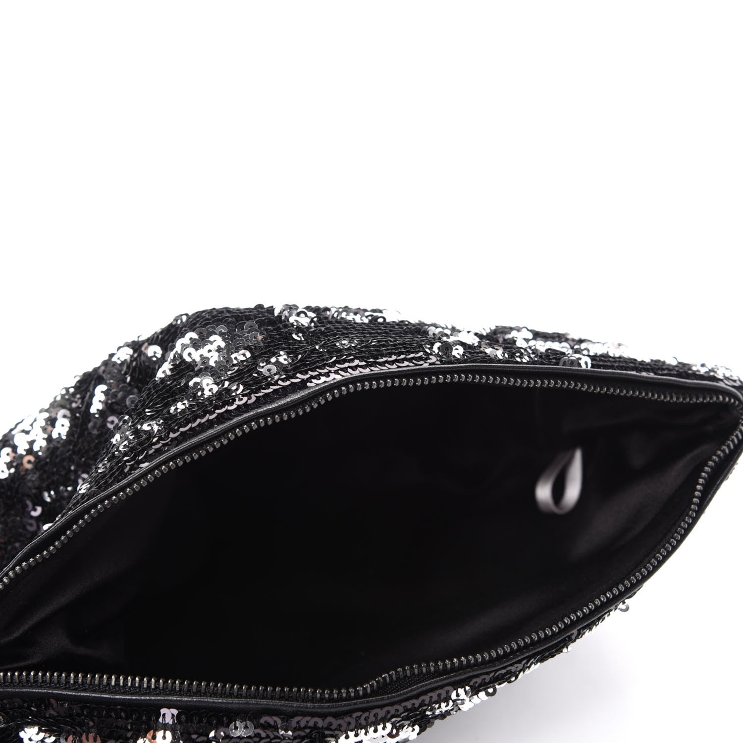 Jimmy Choo Sequin Callie Tasseled Clutch Black Silver 5 of 9