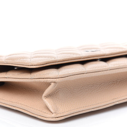 Chanel Caviar Quilted Wallet On Chain WOC Beige 9 of 12