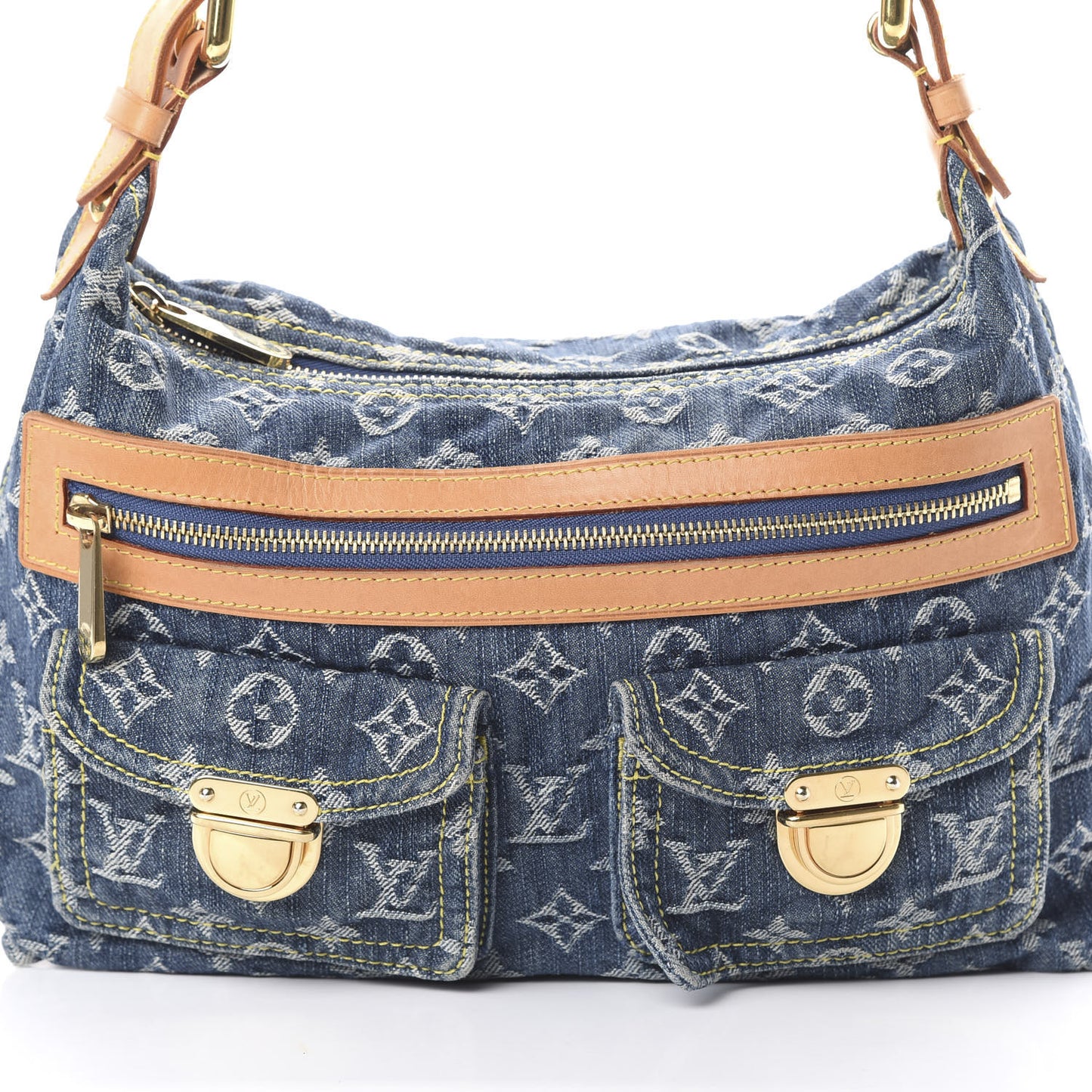 Monogram Denim Baggy PM Blue