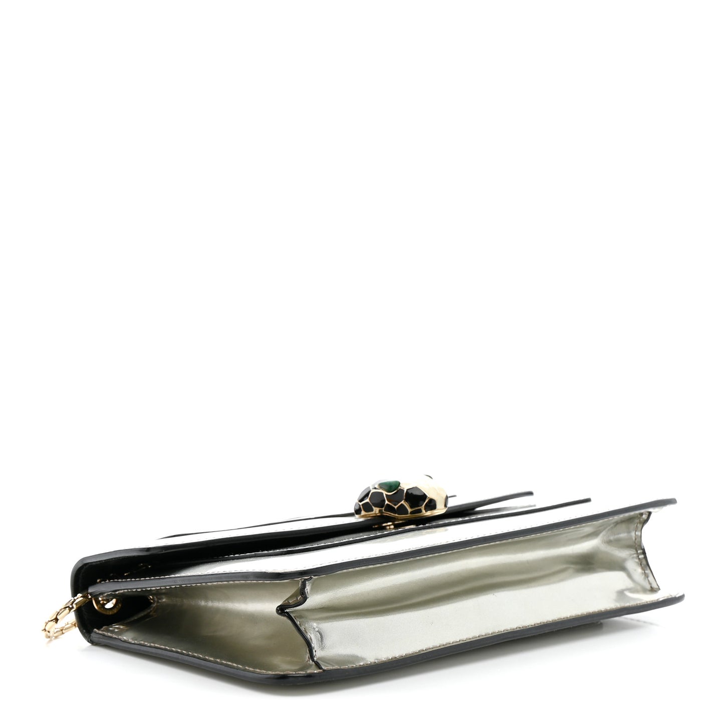 Metallic Calfskin Serpenti Forever Small Shoulder Bag Silver