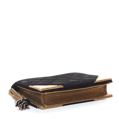 Chanel Suede Quilted Bible Book CC Clutch Black 4 of 16