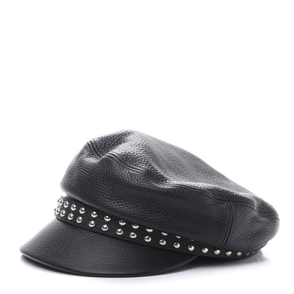 Gucci Calfskin Studded Cellarius Hat S Black 1 of 9