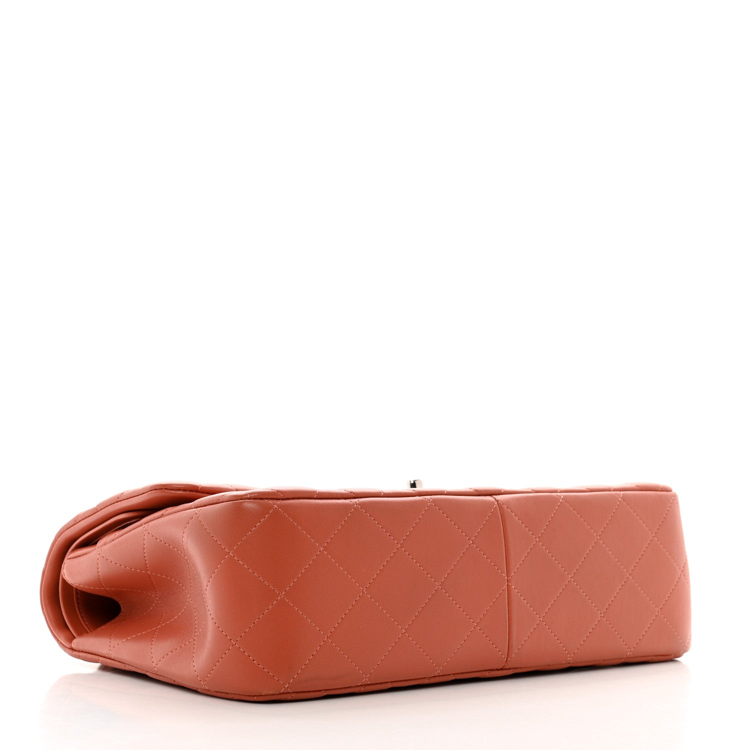Chanel Lambskin Quilted Jumbo Double Flap Orange 4 of 12