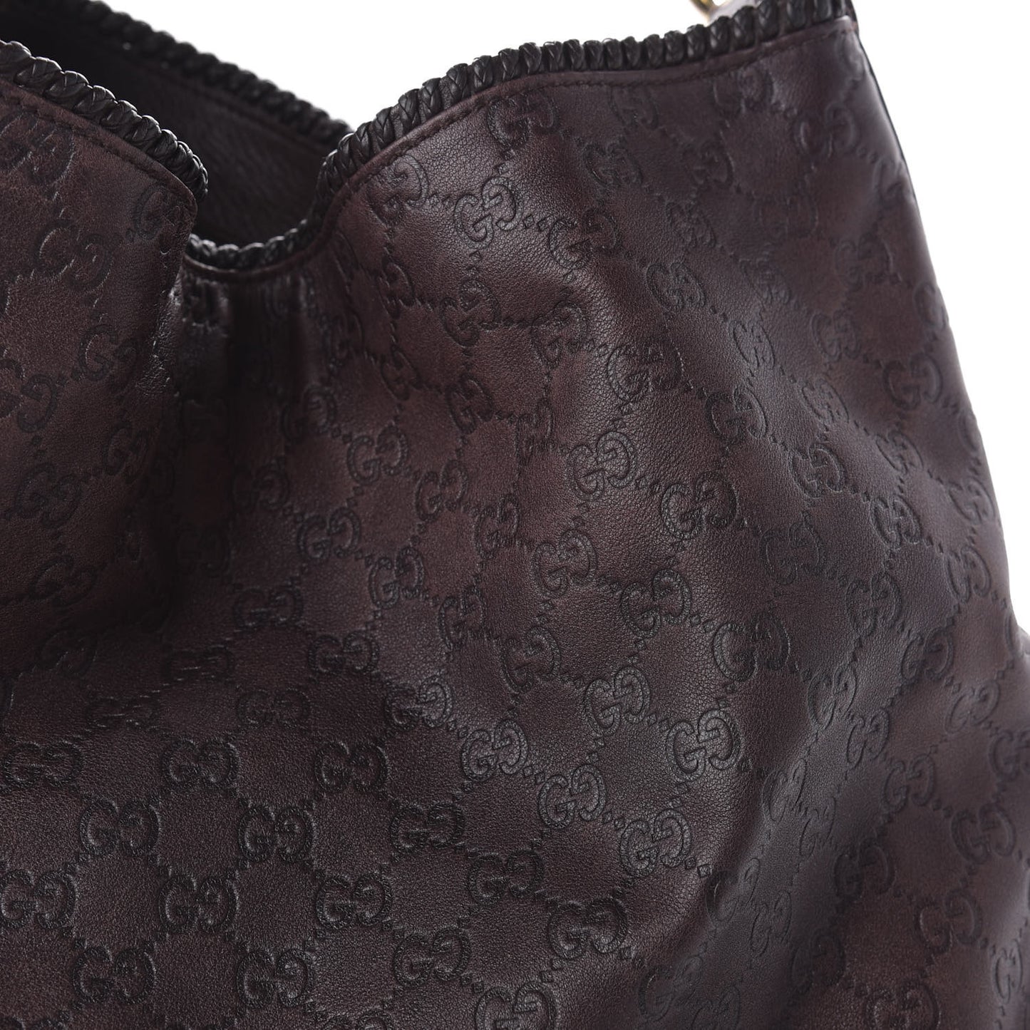 Guccissima Large Horsebit Chain Hobo Chocolate