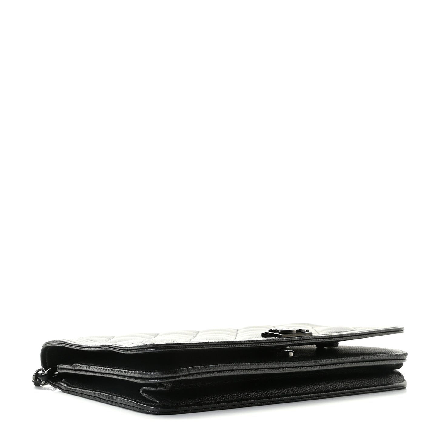 Caviar Quilted Boy Wallet On Chain WOC So Black