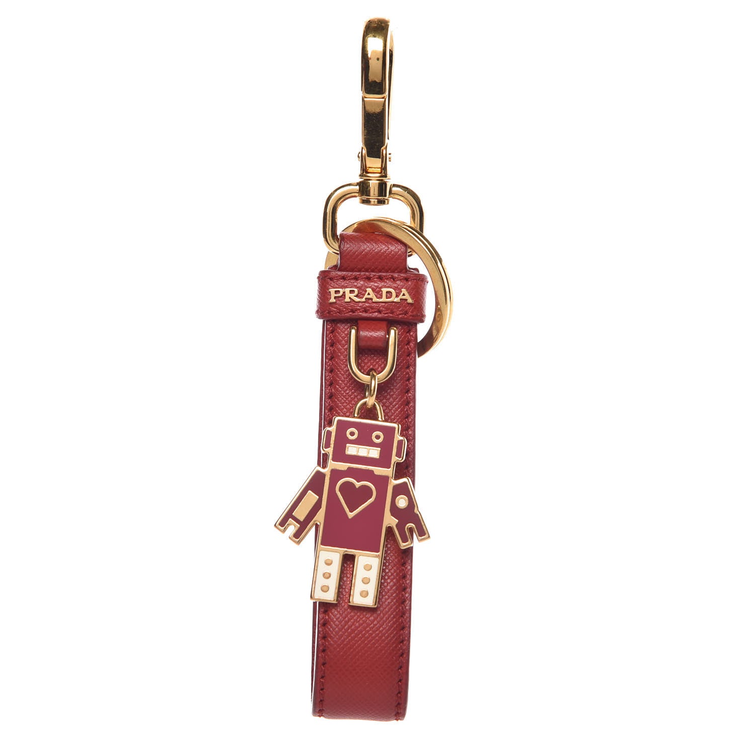 Prada Saffiano Robot Trick Keychain Red 1 of 2