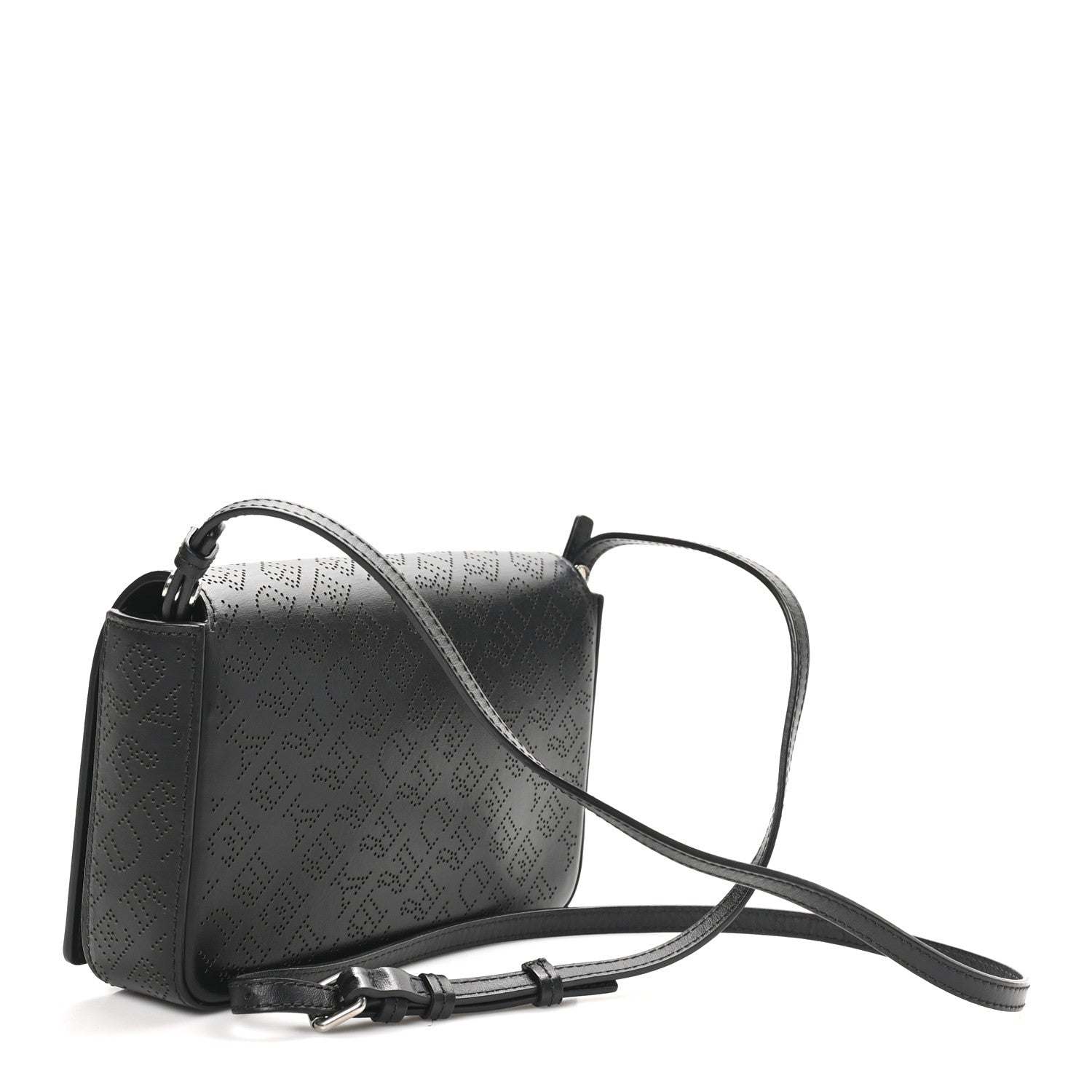 Burberry Calfskin Perforated Logo Hampshire Crossbody Black 3 of 9