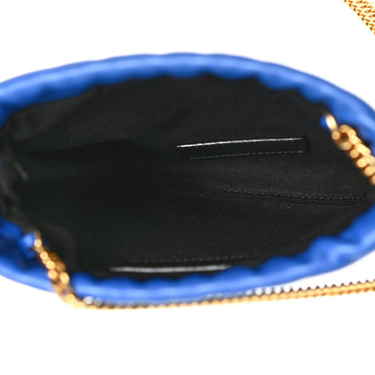Saint Laurent Lambskin Paris Drawstring Pouch Bleu Majorelle 5 of 10
