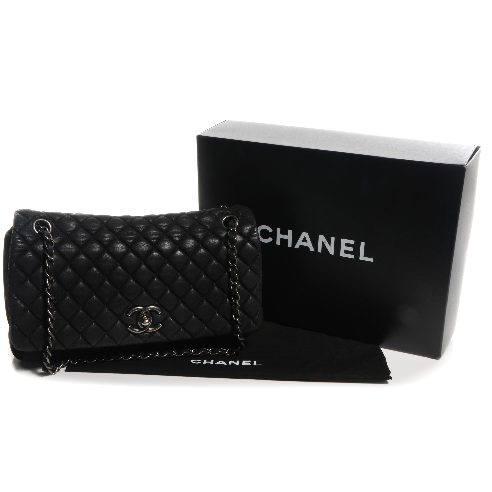 Chanel Iridescent Calfskin New Bubble Large Flap Dark Grey 5 of 9