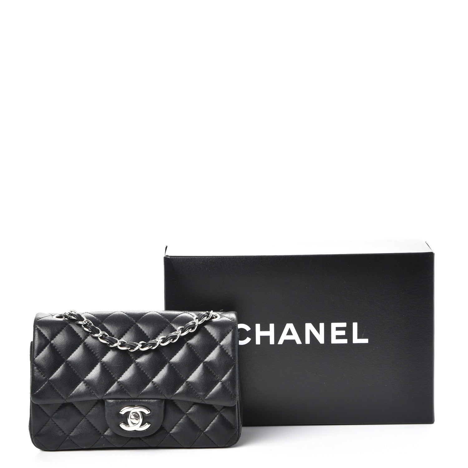 Chanel Lambskin Quilted Mini Rectangular Flap Black 8 of 8
