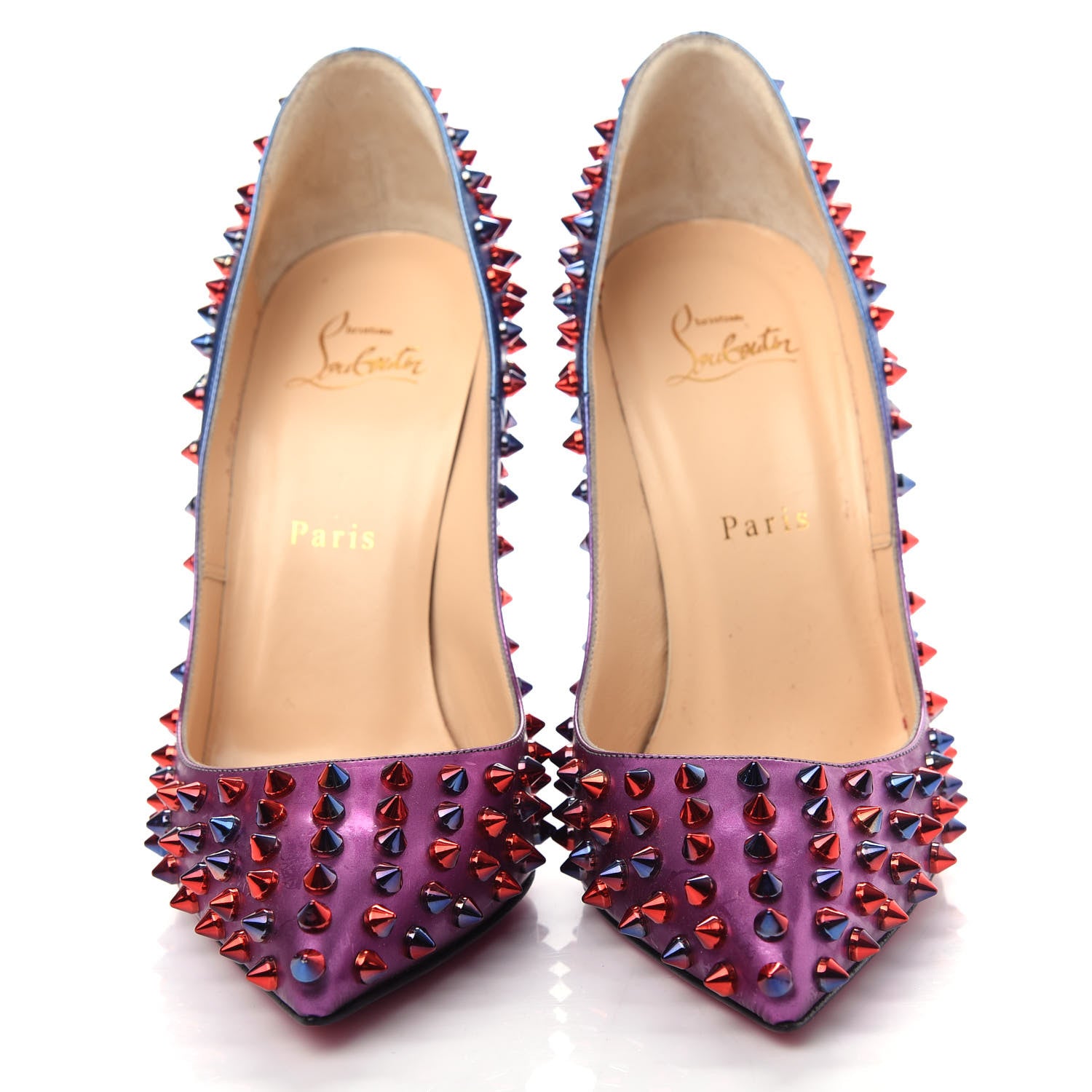 Christian Louboutin Patent Scarabe Follies Spikes 120 Pumps 38.5 Rose Digitale 5 of 10