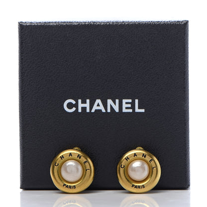Chanel Pearl CC Logo Clip On Earrings Gold 5 of 5