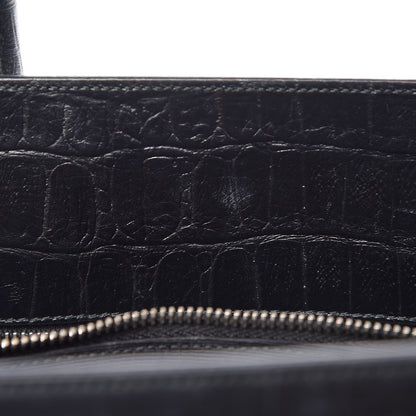Saint Laurent Calfskin Crocodile Embossed Small Sac de Jour Black 11 of 11