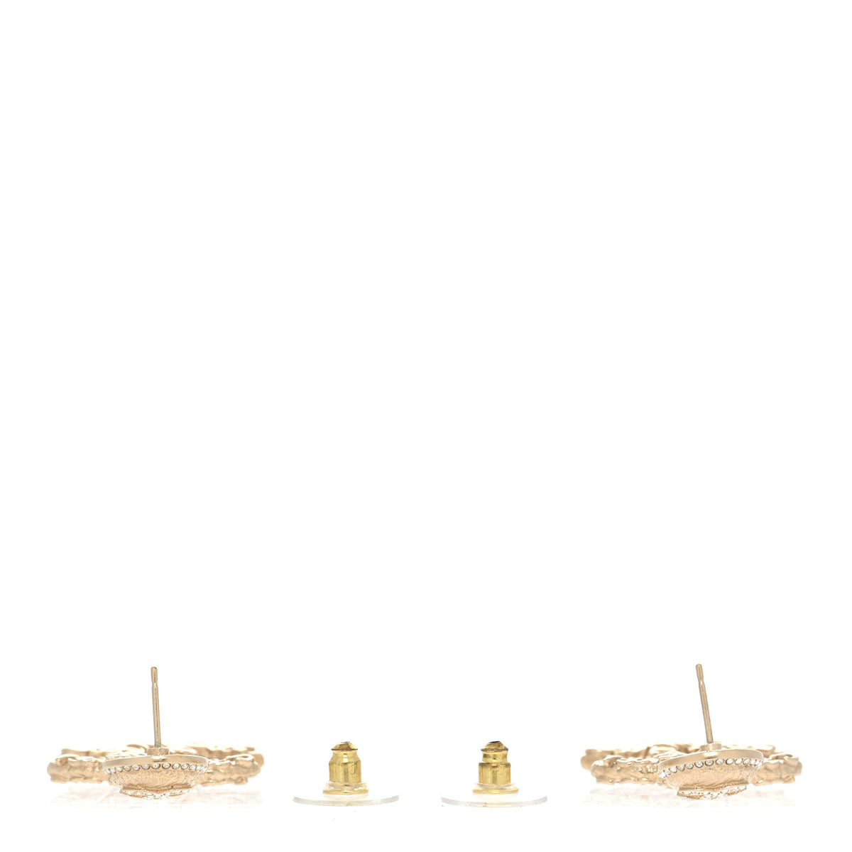 Crystal CC Drop Logo Earrings Gold