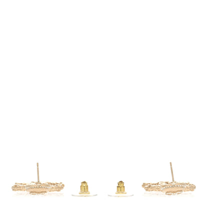 Chanel Crystal CC Drop Logo Earrings Gold 3 of 5