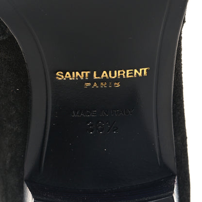 Saint Laurent Suede Calfskin Jodhpur Ankle Boots 36.5 Black 8 of 9
