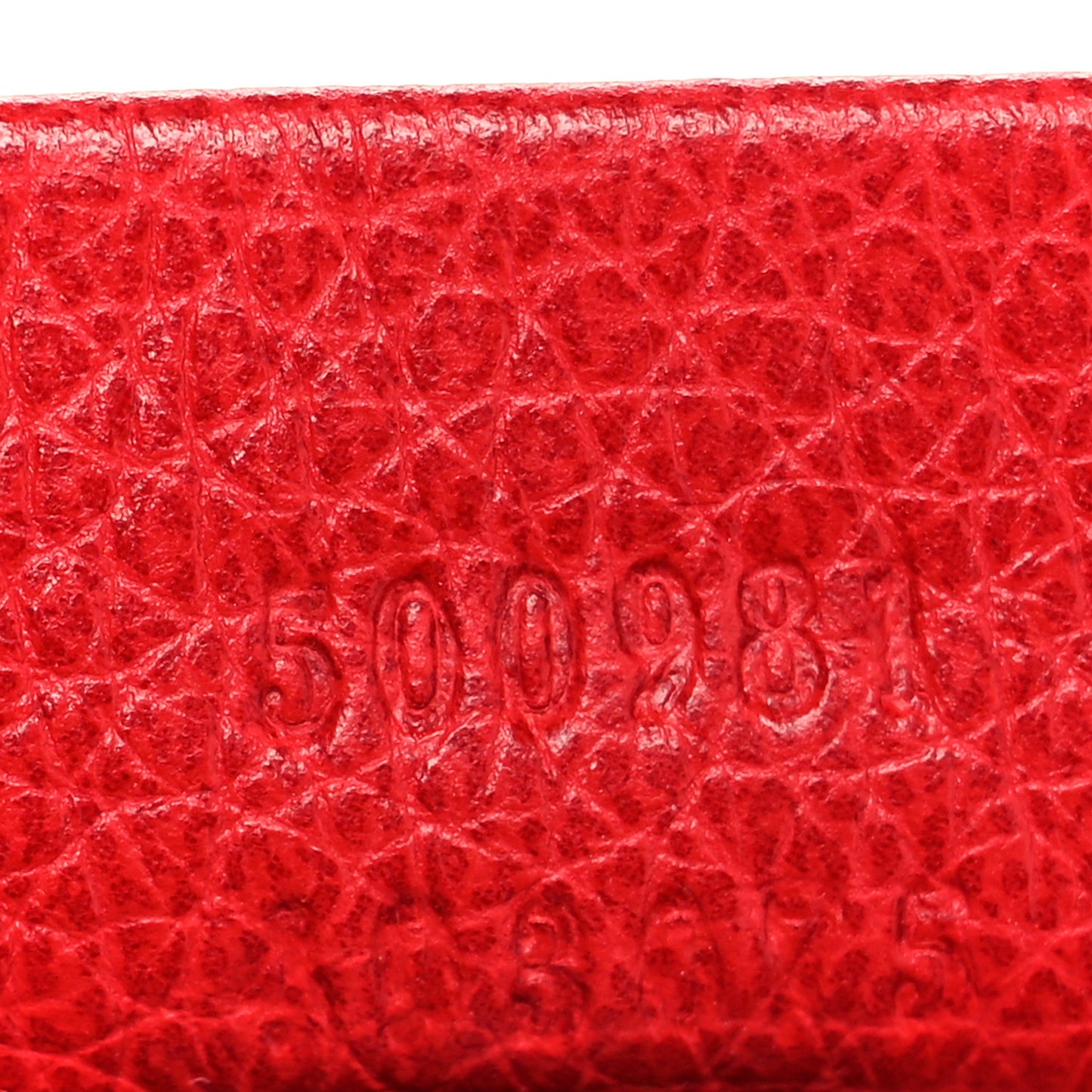 Pebbled Calfskin Medium Logo Portfolio Clutch Hibiscus Red
