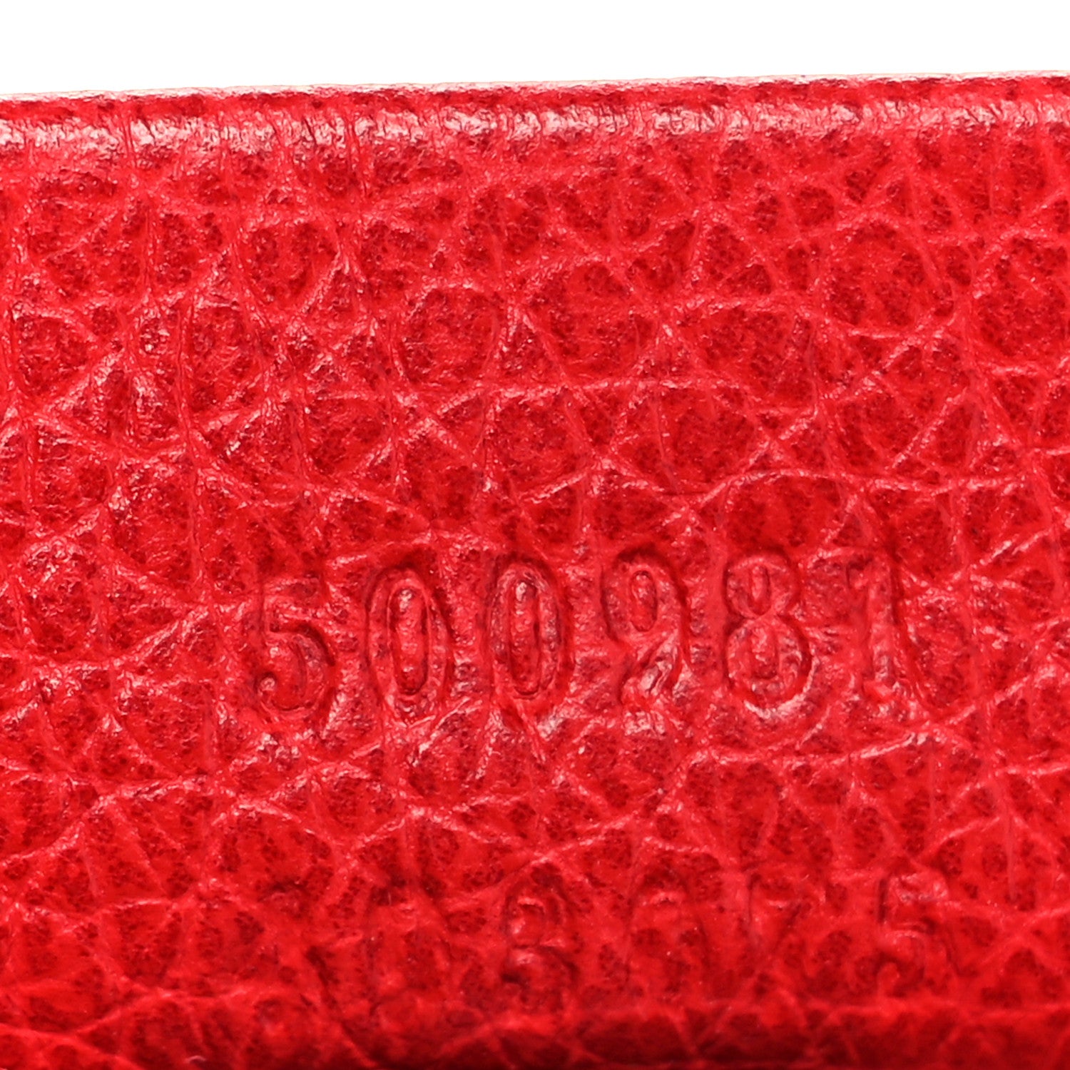 Gucci Pebbled Calfskin Medium Logo Portfolio Clutch Hibiscus Red 7 of 11