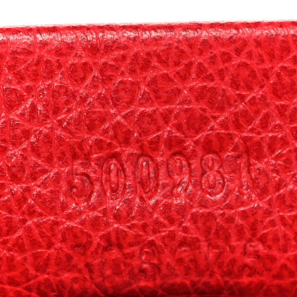 Gucci Pebbled Calfskin Medium Logo Portfolio Clutch Hibiscus Red 7 of 11