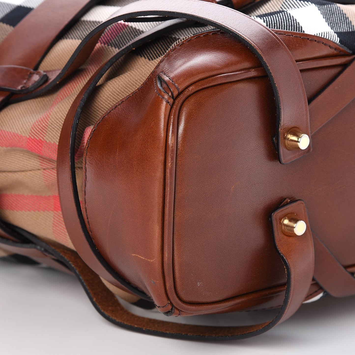 House Check Bridle Calfskin Medium Gosford Hobo Dark Tan