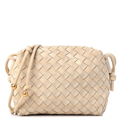 Bottega Veneta Suede Intrecciato Mini Loop Camera Bag Sand 1 of 8