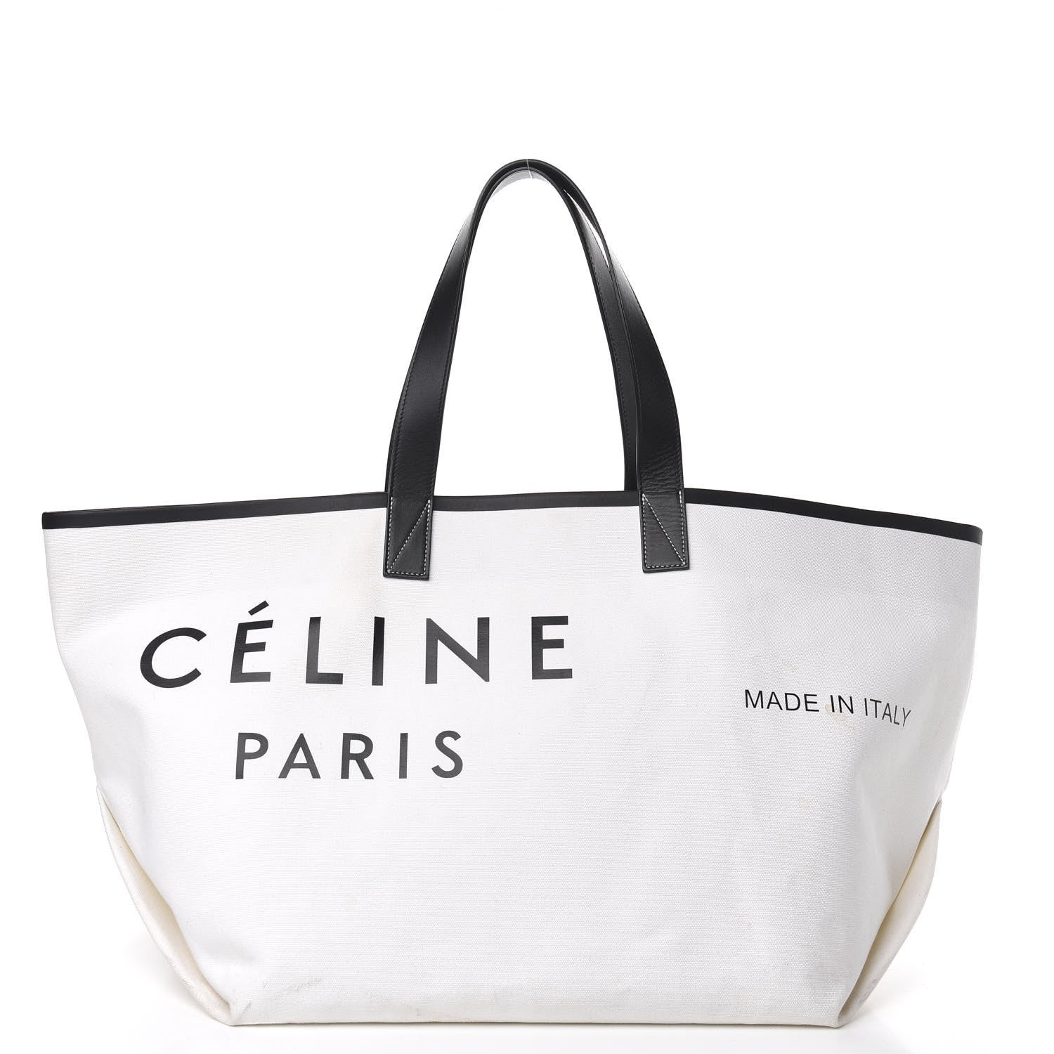 Celine Textile Large Made In Tote White Black 3 of 11
