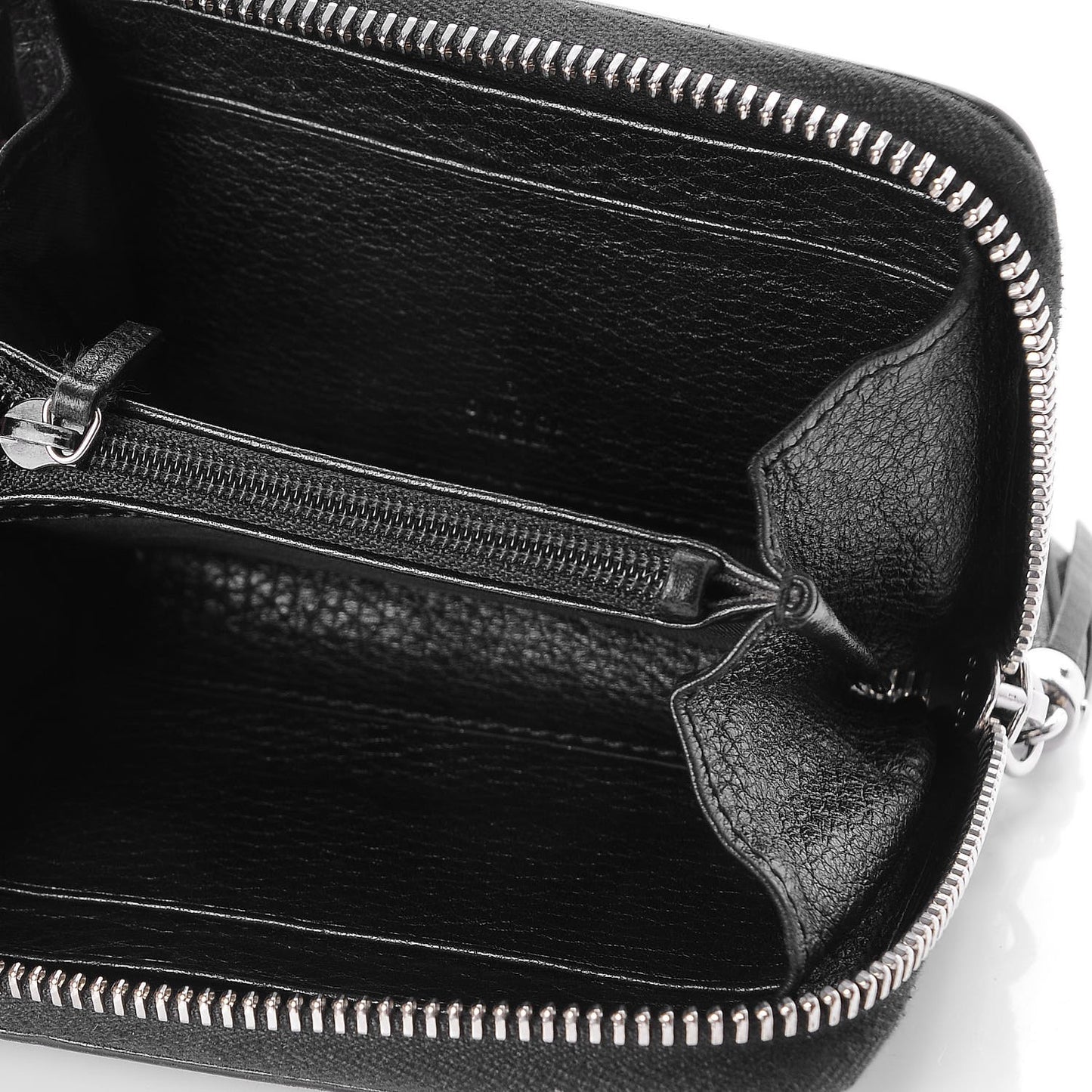 Pebbled Calfskin Studded Soho Compact Disco Zip Around Wallet Black