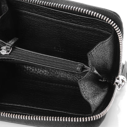 Gucci Pebbled Calfskin Studded Soho Compact Disco Zip Around Wallet Black 5 of 7