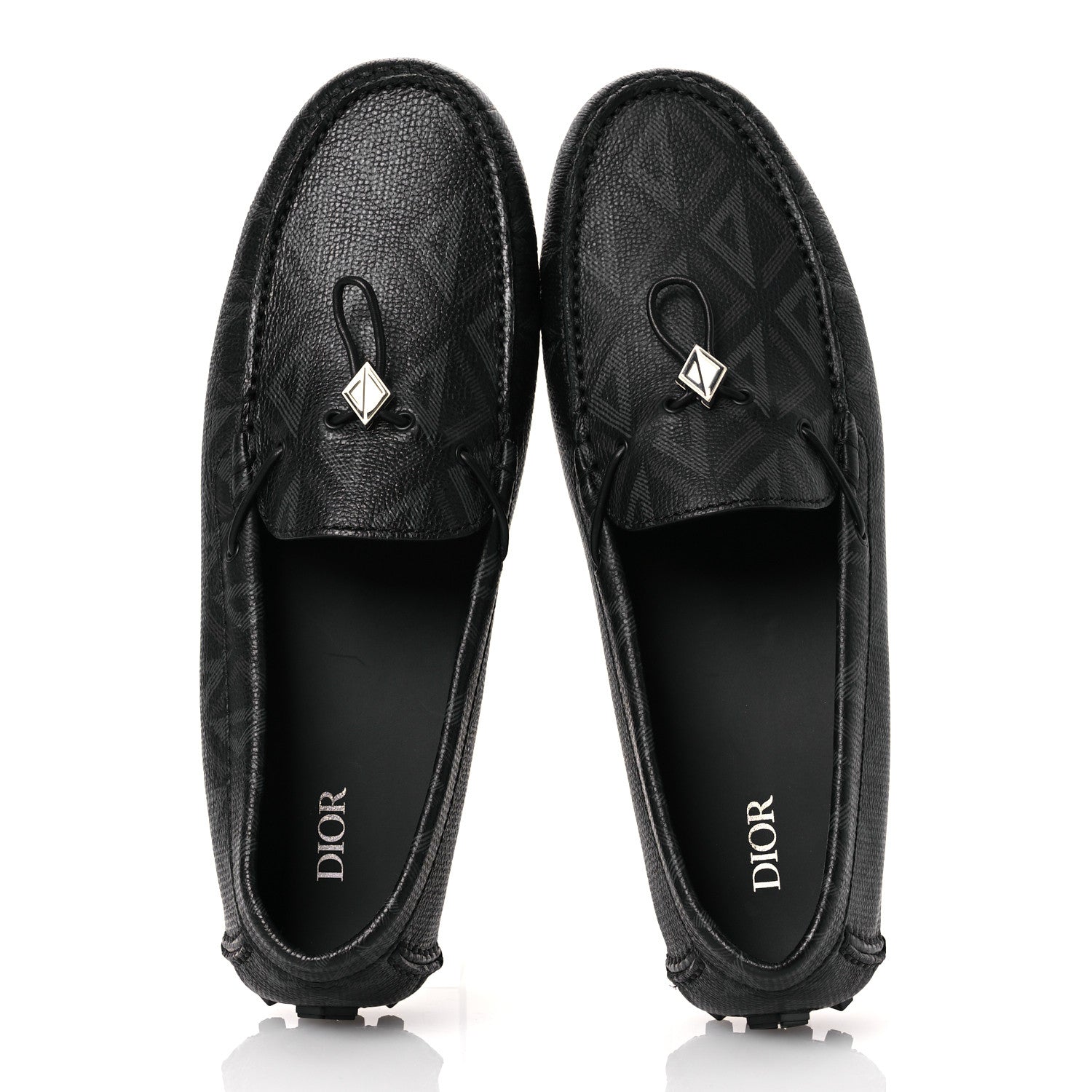 Christian Dior CD Diamond Odeon Driver Moccasins 43 Black 2 of 16